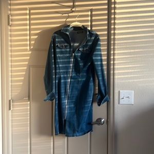 Zip-up Denim Dress